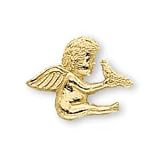 The Perfect 14K Yellow Gold Angel with Holy Spirit Pin - 10X12MM
