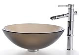 Kraus C-GV-103FR-12mm-1300CH Brown Glass Bamboo Combo Bathroom
