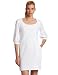 Donna Morgan Women's 3/4 Sleeve Eyelet Shift Dress, White, 6