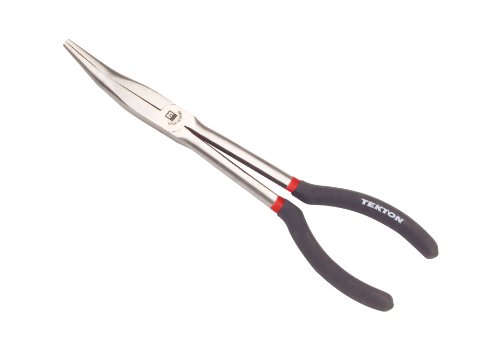 TEKTON 3493 11-Inch Long Reach 15-Degree Bent Nose Pliers