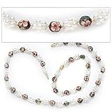 14k, Pearl with Cloisonne beads Bracelet and Necklace Set