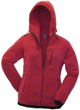 TAIGA Polartec Fleece Hooded Jacket-300, Women's. Made in Canada (Size: 10, Cherry)