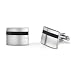 Refined Style: Surgical Stainless Steel Rectangular Brushed Finish Cufflinks for Men with Black Rubber