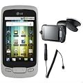 LG P500 Optimus One Smartphone inkl. Car Cradle (8,1 cm (3,2 Zoll) Display, Touchscreen, 3,15 Megapixel Kamera, Android O.S, KFZ-Halterung) silber