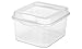 Sterilite FlipTop, Stackable Small Storage Bin with Hinging Lid, Plastic Container to Organize Desk at Home, Office, Clear, 24-Pack