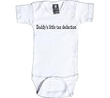 Rebel Ink Baby Infants' Daddy's Little Tax Deduction Short Sleeve Snapsuit Onesies,White,S