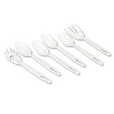 Plastic Serving Utensil Set, White, Six Pieces per Pack, 12 Packs per Box by ~:~ TABLEMATE PRODUCTS, CO. ~:~