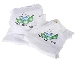 Twin Peas In a Pod - Organic - Twin Baby Bodysuit Gift Set