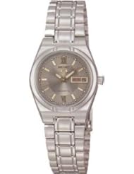 Womens Stainless Steel Seiko 5 Automatic Gray Dial