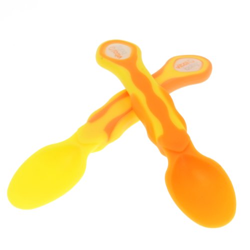 Imagen 3 de Vital Baby - Cucharas infantiles con cazoleta blanda (5 unidades), color naranja