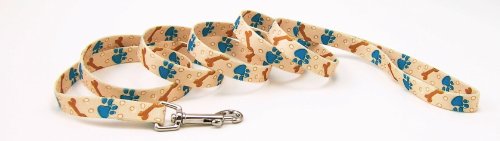 Pet Attire Styles Paws with Bones 4 Foot Dog Leash with a Width of 3 8 in.