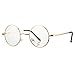 COASION Retro Small Round Clear Lens Glasses Metal Frame Non-Prescription (Gold)
