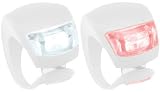 Knog Beetle Twinpack Super Bright White X2 LED & Red X2 LED Light Set. White Bodies. BE SAFE - BE SEEN !
