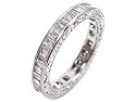 Platinum Baguette Diamond Channel Set Full Circle Hand Engraved Band or Stacking Ring, Ring Size 6 Ctw 2.00
