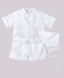 Kaifer "Embroidered Cross" 4-Piece Christening Outfit (Sizes 6M - 18M)