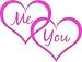 Me and You Hearts Vinyl Wall Decal-Heart Decal Color-Olive