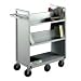 Buddy Products 6 Wheel Sloped Shelf Cart, Steel, 16 x 42 x 36 Inches, Platinum (6585-32)