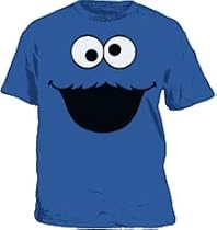 Sesame Street Cookie Monster Face Blue Tee T-Shirt