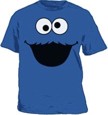 Sesame Street Cookie Monster Face Blue Tee T-Shirt