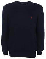Ralph Lauren Mens Sweater Cotton Crew Neck Navy