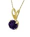Gold Plated Sterling Silver 8mm Round Amethyst title=