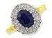 9ct Gold Oval Sapphire and Diamond Cluster Ring