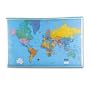 American Map 715936 Hammond Deluxe Laminated Rolled Political Reference World Map, 64wx44h
