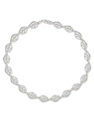 Sterling silver link necklace, Vitality - Sterling Silver Leaf Necklace