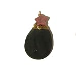 Bloodstone Pendant 07 Wire Wrap Pink Rhodonite Star Green Stone 2.2