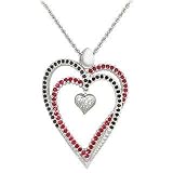 AZ Collection Floating Swarovski Crystal Hearts Necklace