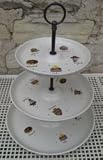 THREE TIER ROUND CAKE STAND WITH DECORATIVE CAKE DESIGN  from des-rez