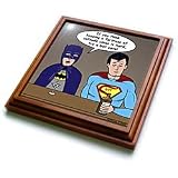 Rich Diesslins Funny General Cartoons - Super Hero Parody with Batman and Superman at the bar - Trivets