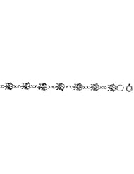 Sterling Silver Butterfly Charm Bracelet, 1/4 inch wide