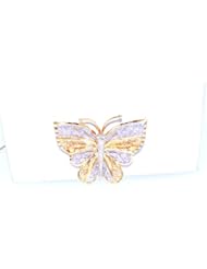 14K Two Tone Gold Butterfly Brooch