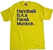 A-Team Hannibal & B.A. & Face & Murdock Yellow T-Shirt