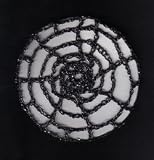 Black Metallic Spider Web Crocheted Hair Bun Cover- LARGE