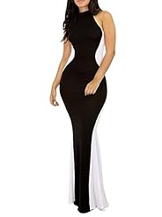 Polyester/Spandex Halter Evening Dress 