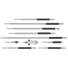 Starrett 124B Solid-Rod Vernier Inside Micrometers Set, 2-12" Range, 0.001" Graduation, +/-0.0001" Accuracy, Without Case