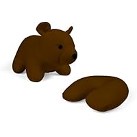 Kikkerland Zip and Flip Bear Travel Pillow, Brown