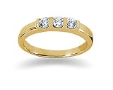 0.30 Three Stone Diamond Ring in 14k Yellow Gold