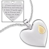 Sterling Silver Memorial Heart Pendant Necklace