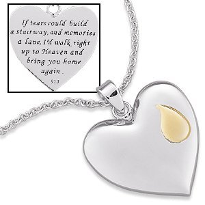 Sterling Silver Memorial Heart Pendant Necklace