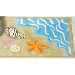 SEA SHELL ocean BATH MAT rug Starfish sand dollar NEW