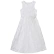 Girls Special Occasion Sleeveless Ruched Flare Dress - White