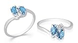 Oval Cut London Blue Topaz Ring Sterling Silver