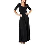Mossimo® Black: Elbow Length Sleeve Maxi Dress - Ebony 