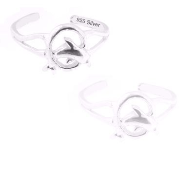 925 Sterling Silver Jewelry, Hoop Jumping Dolphin Toe Ring, Adjustable Fit, Plus Free Special Gift Pouch