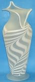 Retired White On White Russian Hand Blown Art Glass Vase