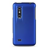 Hard Snap on Plastic BLUE RUBBERIZED Sleeve Faceplate Cover Case for LG THR ....