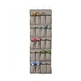 Environmentally Friendly 20 Pocket Over the Door Shoe Organizer (Black Herringbone) (19